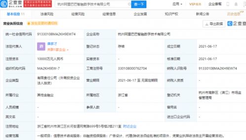 阿里巴巴成立智融數(shù)字技術公司，注冊資本1億元加碼信息技術咨詢服務
